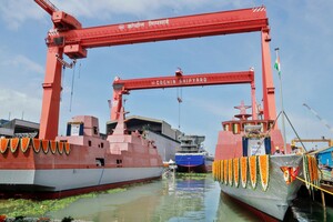 Indian Navy launches anti-submarine warfare ships Malpe and Mulki at Cochin