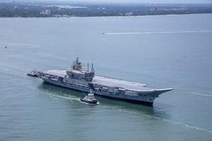 India’s first indigenous aircraft carrier Vikrant sets sail for sea trials